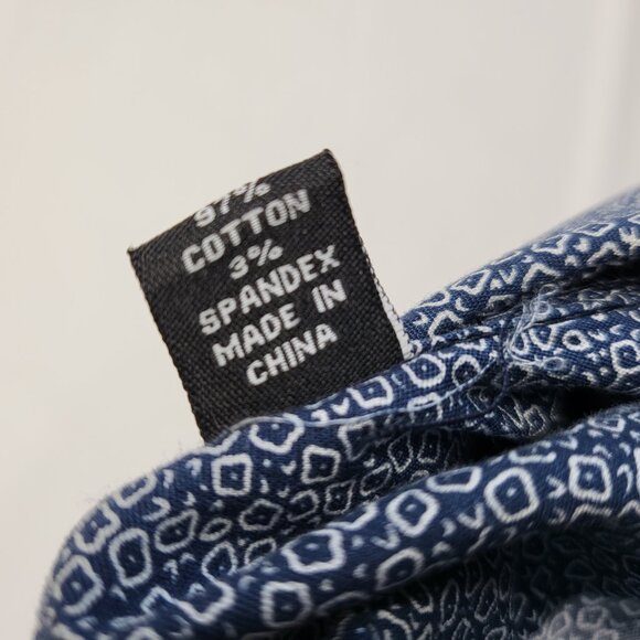 Adrienne Vittadini Mens Dress Shirt L 16.5 32/33 Slim Fit Geometric Button Up - Picture 9 of 16